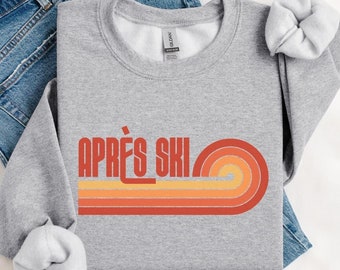 Moletom retrô Apres Ski: Camiseta vintage para esportes de inverno