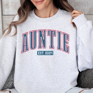 Custom Auntie Sweatshirt: Vintage Athletic Font Pullover