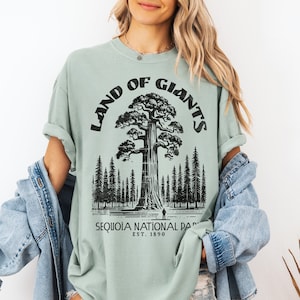 セコイア国立公園Tシャツ：コンフォートカラーグラフィックTシャツ