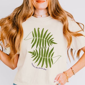 Fern T-shirt, Restore the Forest Floor Tee, Granola Aesthetic Apparel, Conservation Shirt, Botany Shirt for Forest Lover, Nature Shirt