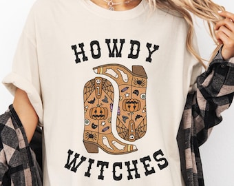 Western Halloween Shirt: Howdy Witches Cowgirl Boots Tee