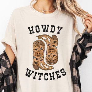 Western Halloween Shirt: Howdy Witches Cowgirl Boots Tee