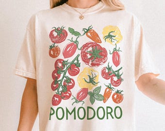 T-shirt d'été Tomato Girl : T-shirt graphique Comfort Colors - Style marché fermier