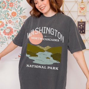North Cascades Shirt, National Park Shirt, Hiking Shirt, Summer Vacation Shirt, Comfort Colors, Hiking Gifts, Oversized Shirt, Graphic Tees