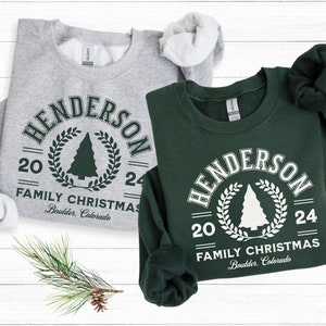 Custom Family Christmas Sweatshirt, Matching Family Christmas Sweaters, Personalized Name Christmas Crewneck, Adult Unisex and Youth