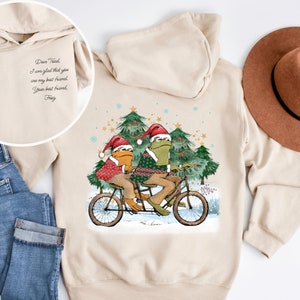 Best Friends Hoodie, Frog and Toad Sweatshirt, Bestie Christmas Gift, Front Back Hooded Sweatshirt, Cute Friendship Gift