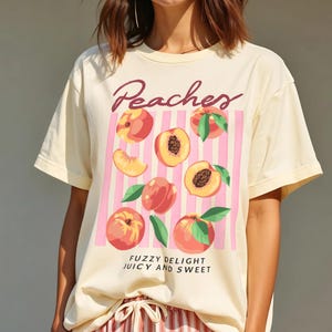 Maglietta Peach TShirt Peachy Feeling Peachy Farmers Market T Shirt Fruit Graphic Tee Comfort Colors Summer Fresh Fruit Aesthetic Shirt