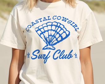 Coastal Cowgirl Surf Club T-shirt: Western Boho Graphic T-shirt