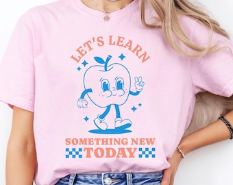 Retro Apple Teacher Shirt: Comfort Colors Back to School Tee