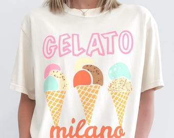 Gelato Graphic Tee: Komfort Farben Vintage Italien T-Shirt