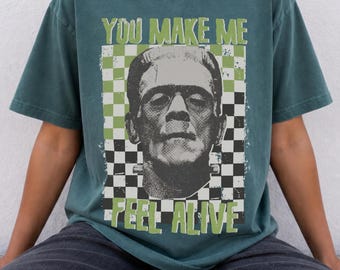 Frankenstein Comfort Colors® Halloween T-Shirt: Vintage Horror Movie Shirt
