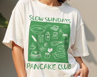 T-shirt Slow Sundays Pancake - Couleurs confortables pour gourmets