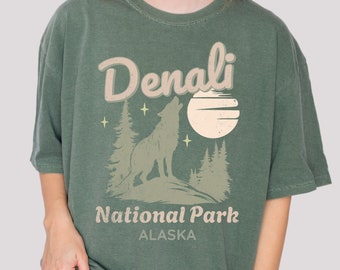 Denali National Park T-shirt, Adventure Shirts, Hiking Tees, Campingkleding, Alaska Graphic Top, Granola Girl Esthetisch, Outdoorsy Shirt