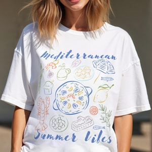 Italian Summer Shirt, Mediterranean Tee,  La Dolce Vita Tshirt, Coastal Aesthetic Top, Summer Vibes Apparel, Spain Vacation Graphic Tee