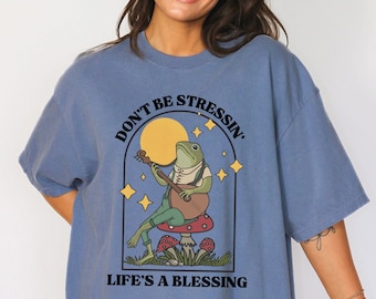 Grateful Frog Shirt: Funny Motivational Comfort Colors Tee