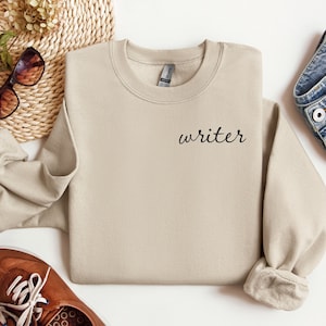 Schrijver geborduurd sweatshirt, cadeau voor auteur