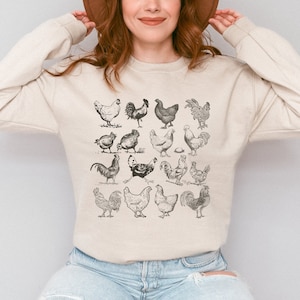 Vintage Chicken Sweatshirt, Chicken Sweatshirt, Gift For Farmer, Western Lover Sweatshirt, Cute Chicken Sweatshirt, Chicken Lover Gift