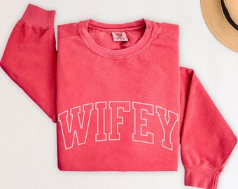 Wifey Sweatshirt, Engagement Gift Crewneck, Bruidsdouche Cadeau, Cadeau voor de bruid, Nieuwe Vrouw Trui, Verjaardagscadeau voor vrouw, Wifey Pullover