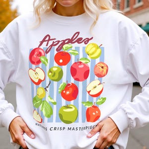 Apples Sweatshirt: Retro Farmers Market Crewneck - Fall Graphic Pullover