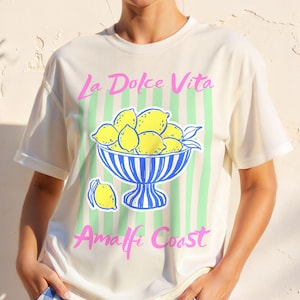 La Dolce Vita Shirt, Italian Graphic Tee for Women, Amalfi Coast Summer Shirt, Comfort Colors Italy Vacation T-Shirt Aesthetic Top