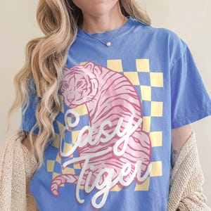 Easy Tiger Graphic Tee: Comfort Colors® Vintage Checkerboard Shirt