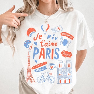Paris Travel Shirt: Comfort Colors Graphic Tee - France Souvenir