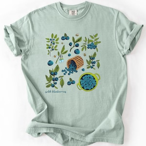 Blueberry Graphic Tee: Stückgefärbtes Unisex-T-Shirt von Comfort Colors