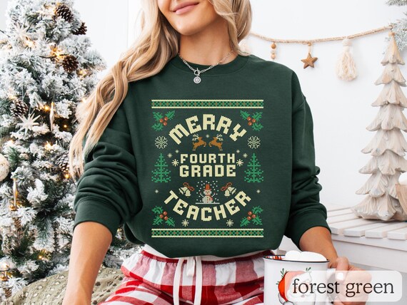 Teacher Tacky Holiday Outfits Funny All Is Calm Said No Teacher