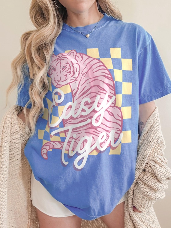 Easy Tiger Graphic Tee: Comfort Colors® Vintage Checkerboard Shirt