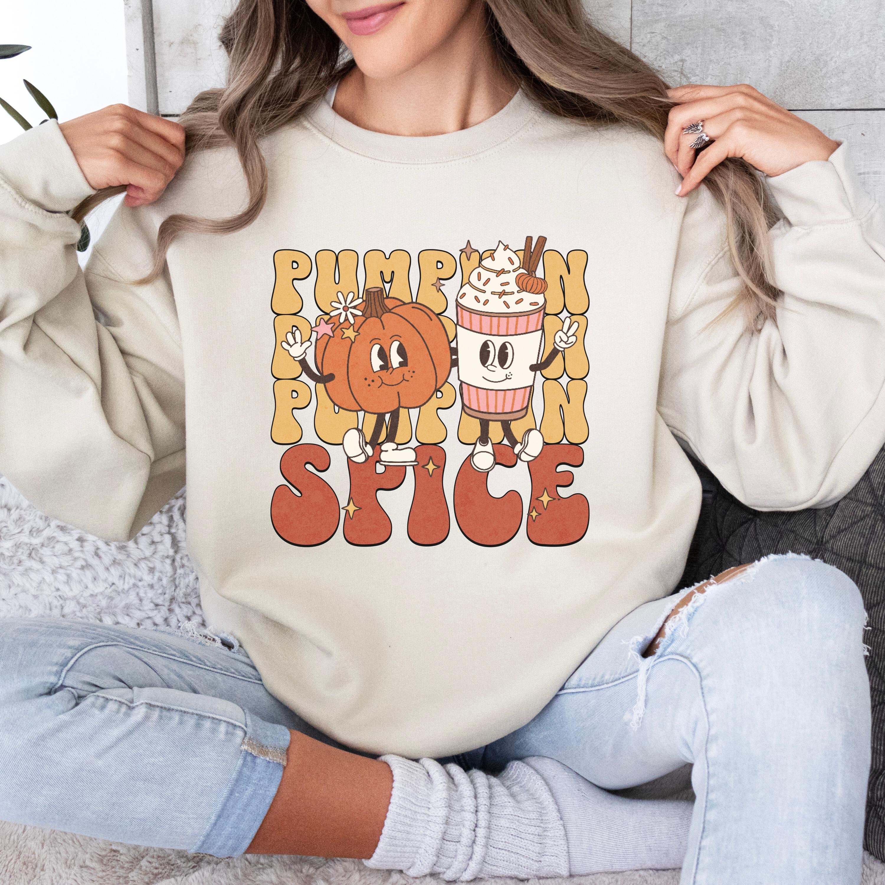 Sweatshirt Pumpkin Spice Season Automne - Motif Latte Citrouille épices Halloween Thanksgiving - Cadeau Fan D'automne
