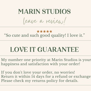 A Love it Guarantee offering returns and exchanges.