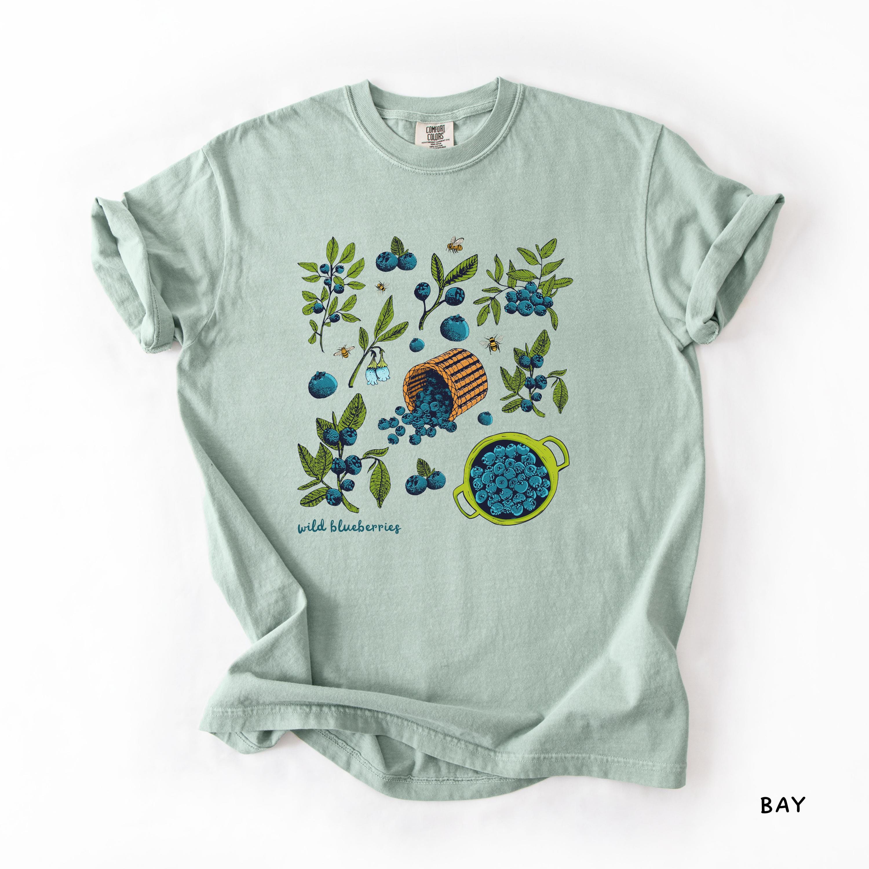 Blueberry Shirt, Comfort Colors Fruit Tee, Foodie Graphic