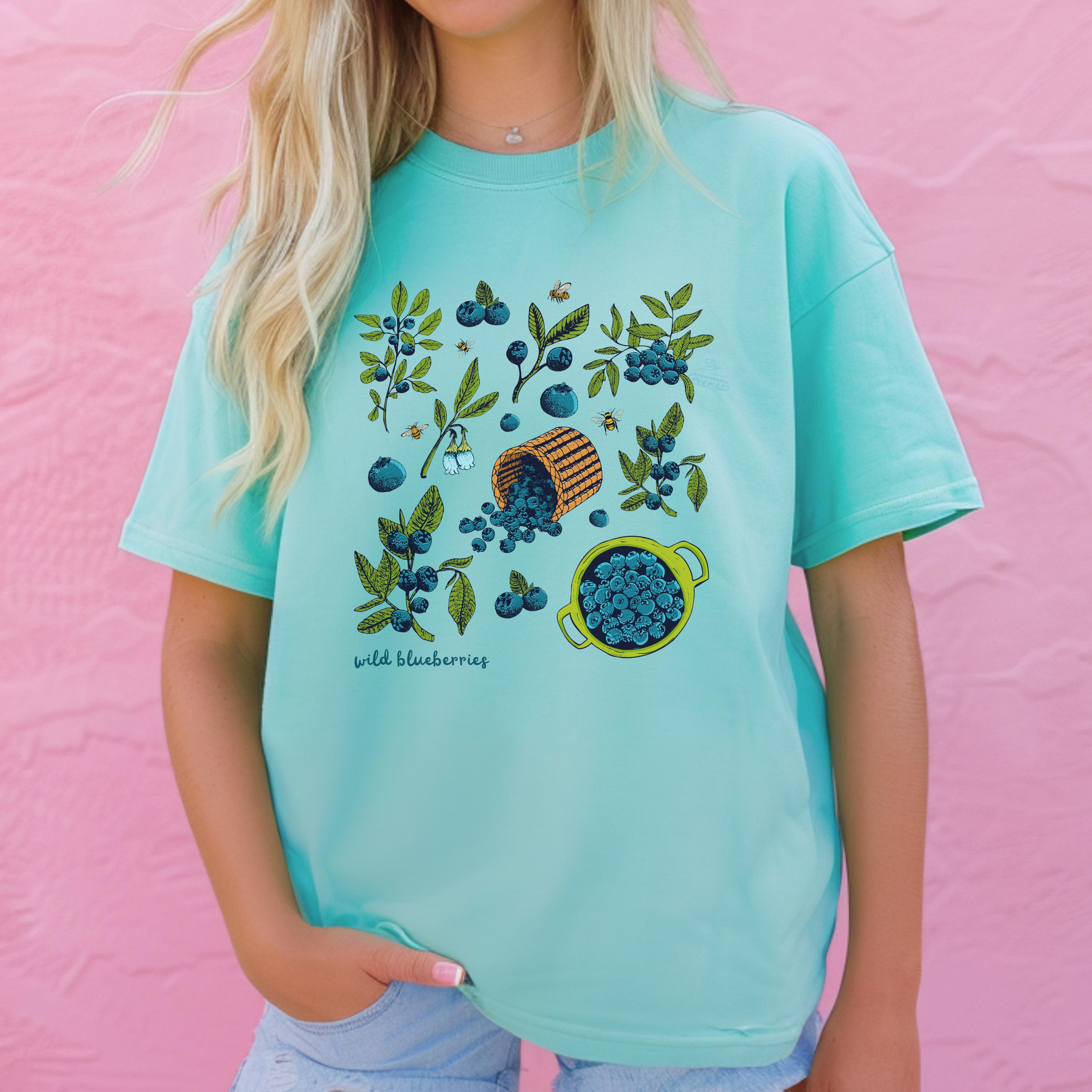 Blueberry Graphic Tee: Comfort Colors Garment-dyed Unisex T-shirt