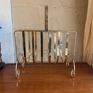 Vintage Brass Magazine Rack