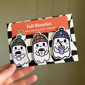 Cute Fall Ghost Sticker Pack, Halloween Stickers, Gift for fall, Fun Stickers, Cute Stickers, Spooky Stickers