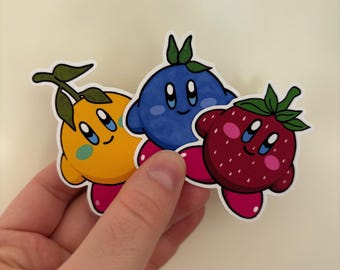Fruit Kirby Inspired Sticker - Laptop Decal, Water Bottle Sticker
