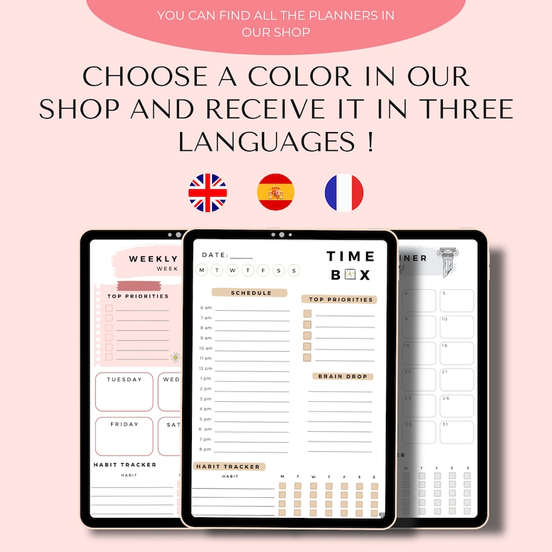 Productivity Packet Productivity Pack Digital Printable Undated Monthly, Weekly and Daily ...