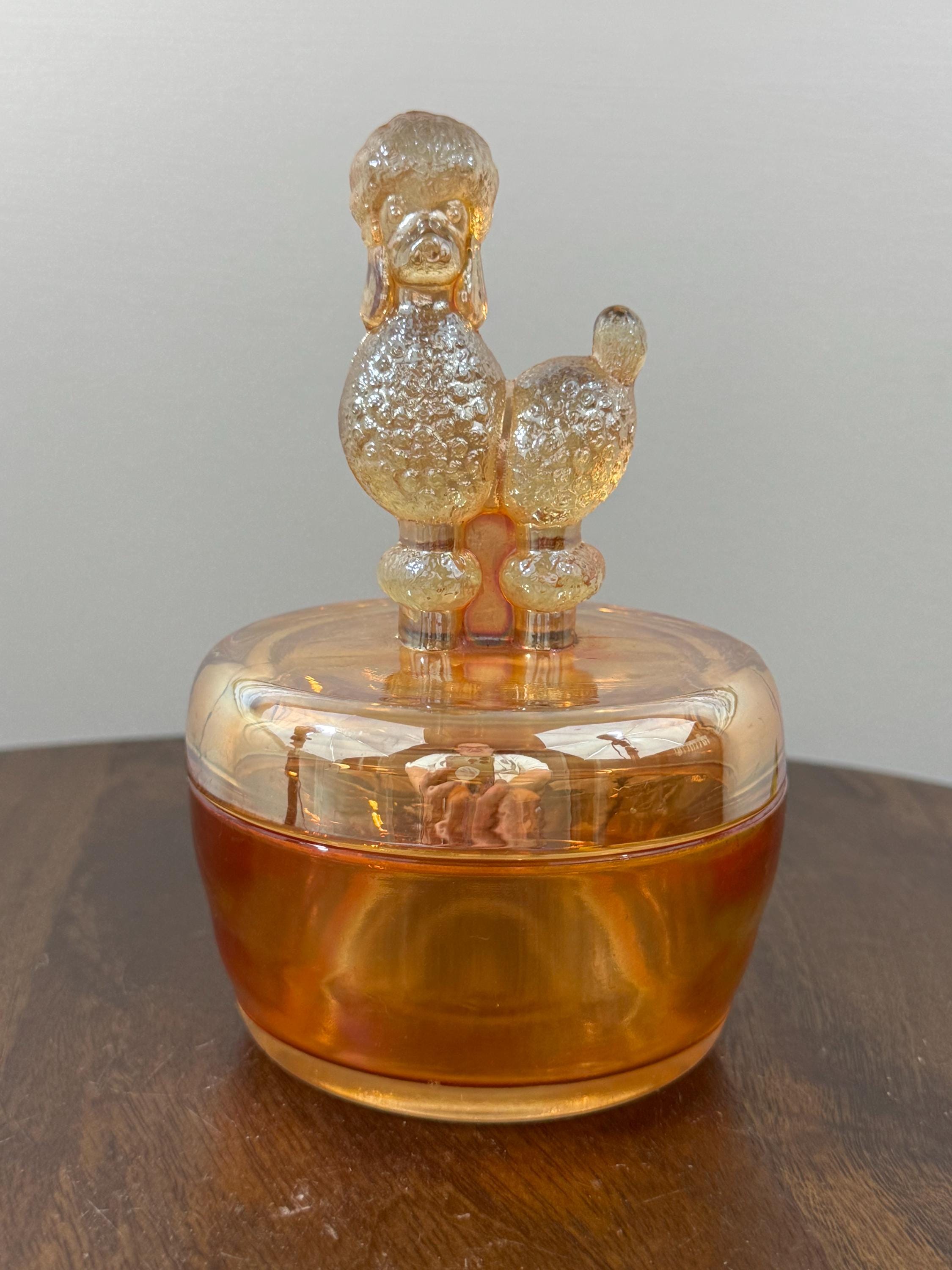 50's ヴィンテージ　Jeannette Glass　パトリシアン　バスケット Vintage Peach Lustre Carnival Glass Jeanette Carnival Glass French