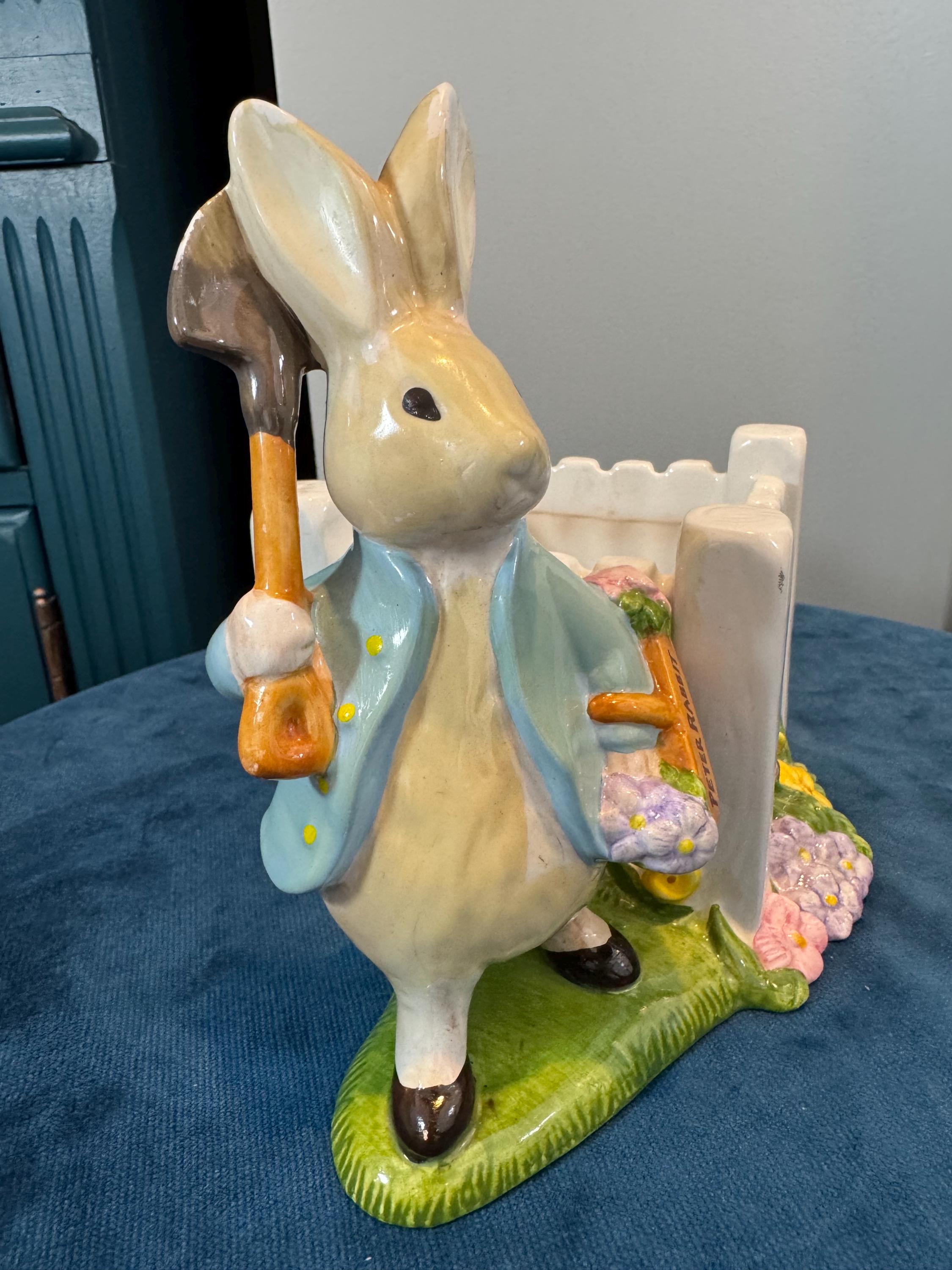 Peter Rabbit Spring Time Collection 2001 Teleflora Beatrix Potter Peter Rabbit Ceramic Planter. Springtime ...