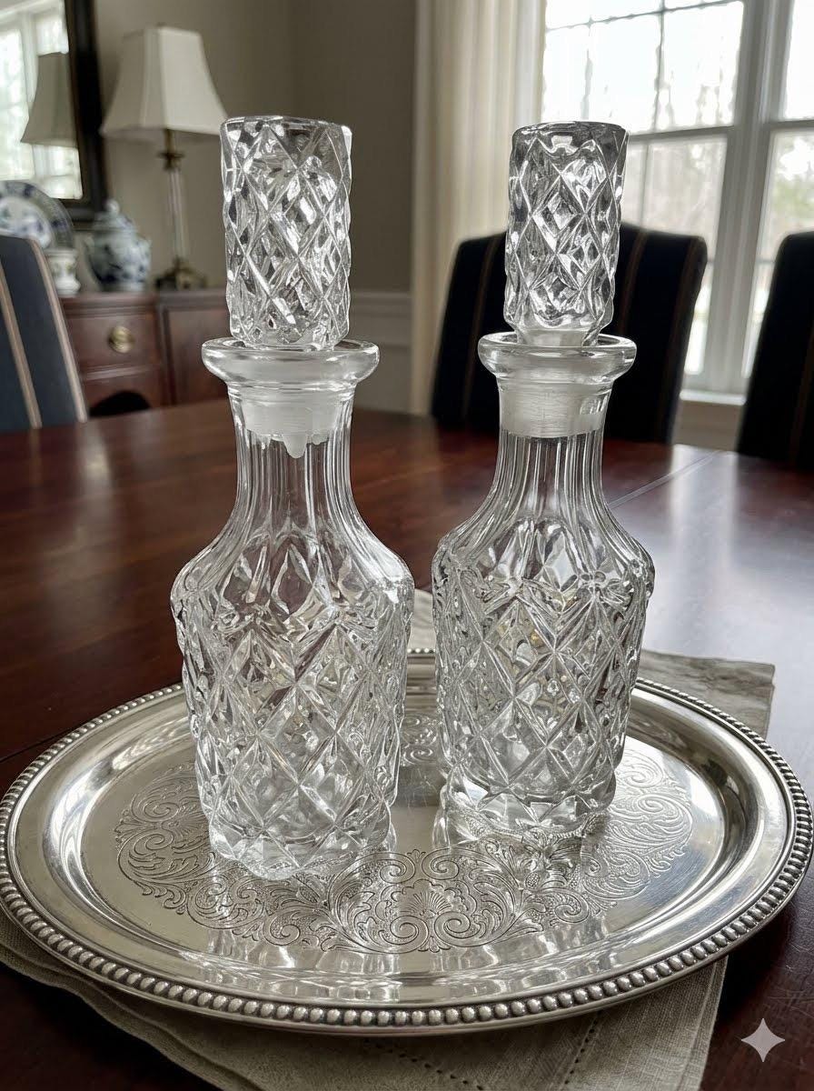 Cut Glass Dressing Table Set - Etsy