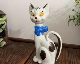 Vintage cat cruet bottle used for oil, vinegar or bath salts. MCM Vibes