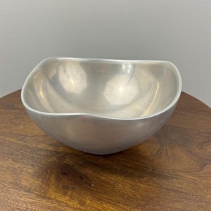 Bol De Service Carré Argenté Nambe N°575 - Design épuré