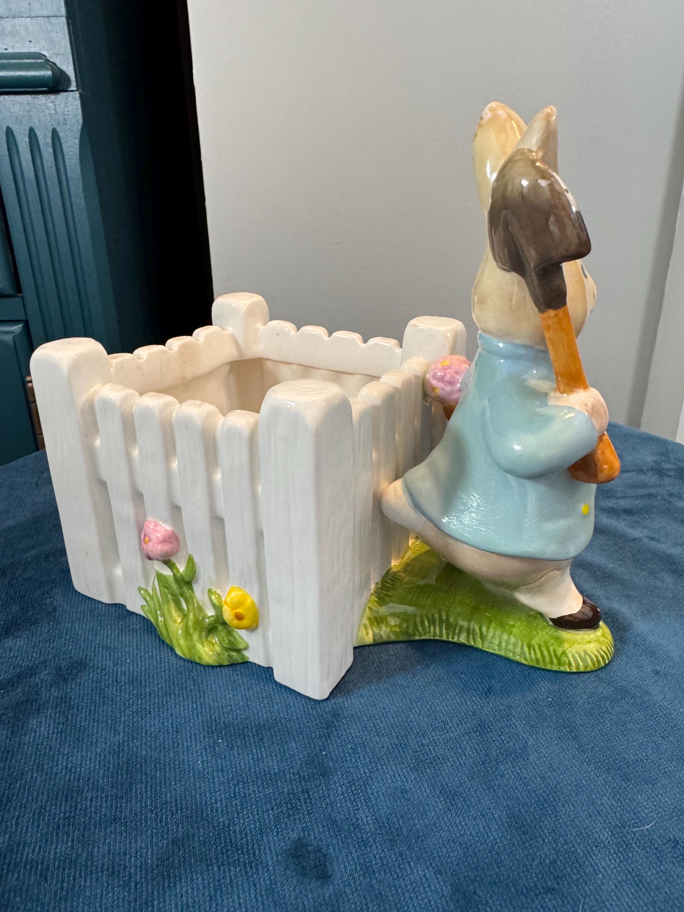 Peter Rabbit Spring Time Collection 2001 Teleflora Beatrix Potter Peter Rabbit Ceramic Planter. Springtime ...