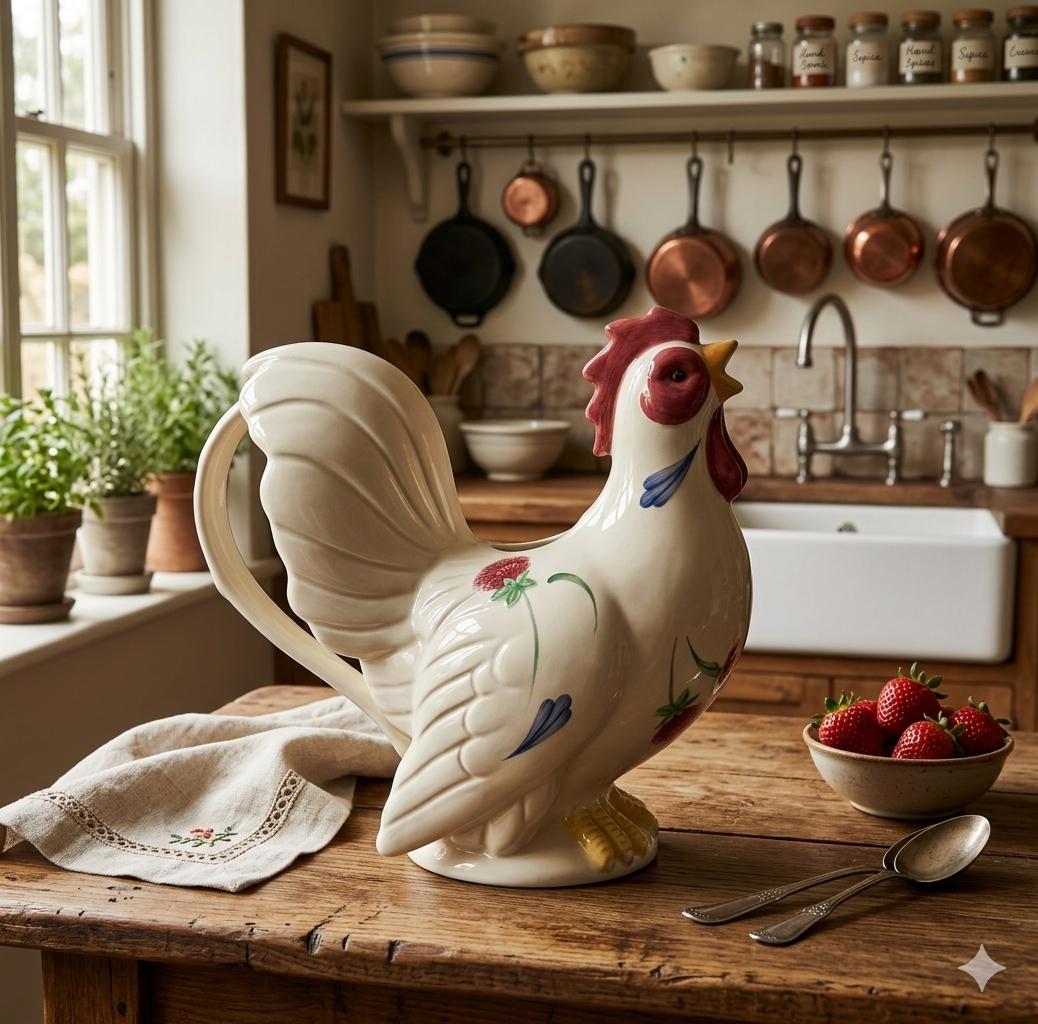 Vintage Chicken Pitcher - Etsy
