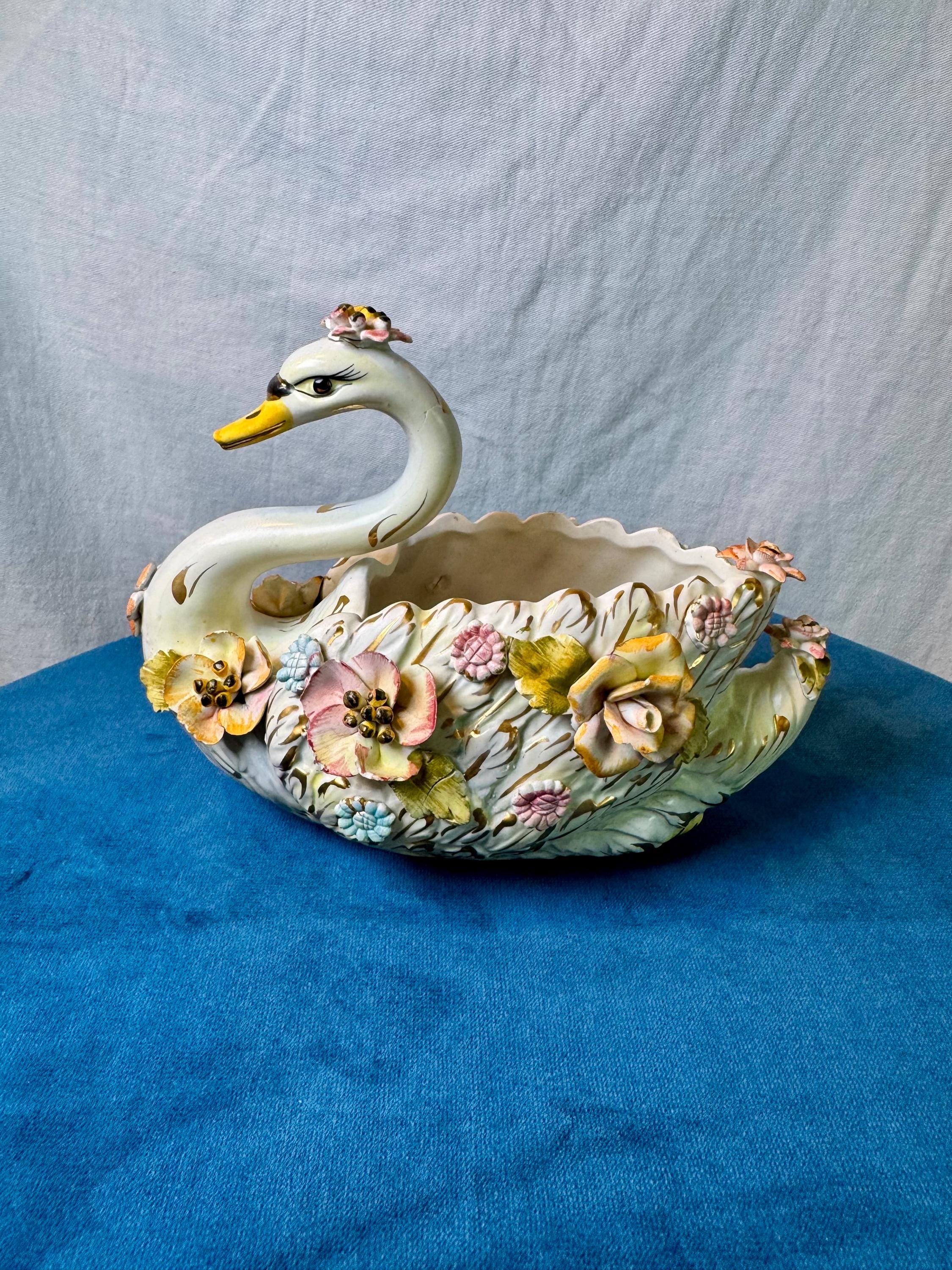 Italian Ceramic Swan - Etsy