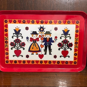 Vintage plastic/melamine bright colored tray made in Italy