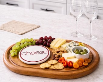Vintage 1970’s Goodwood Thailand oval genuine teak cheese serving board