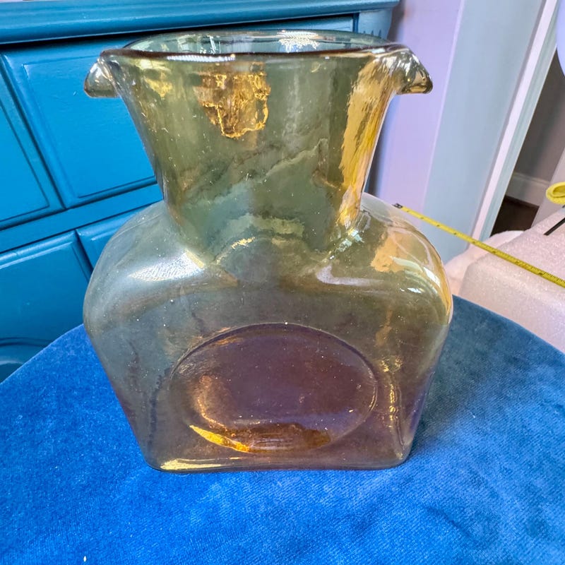 Amber Pitcher Hand Blown - Etsy
