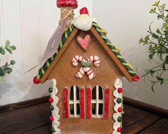 Hard to Find Karen Didion Sweet Ceramic Gingerbread House: Crakewood Collection Christmas Decor