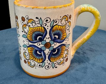 Italian Handcrafted Hand Painted Mug Moma Ceramiche Artigianali